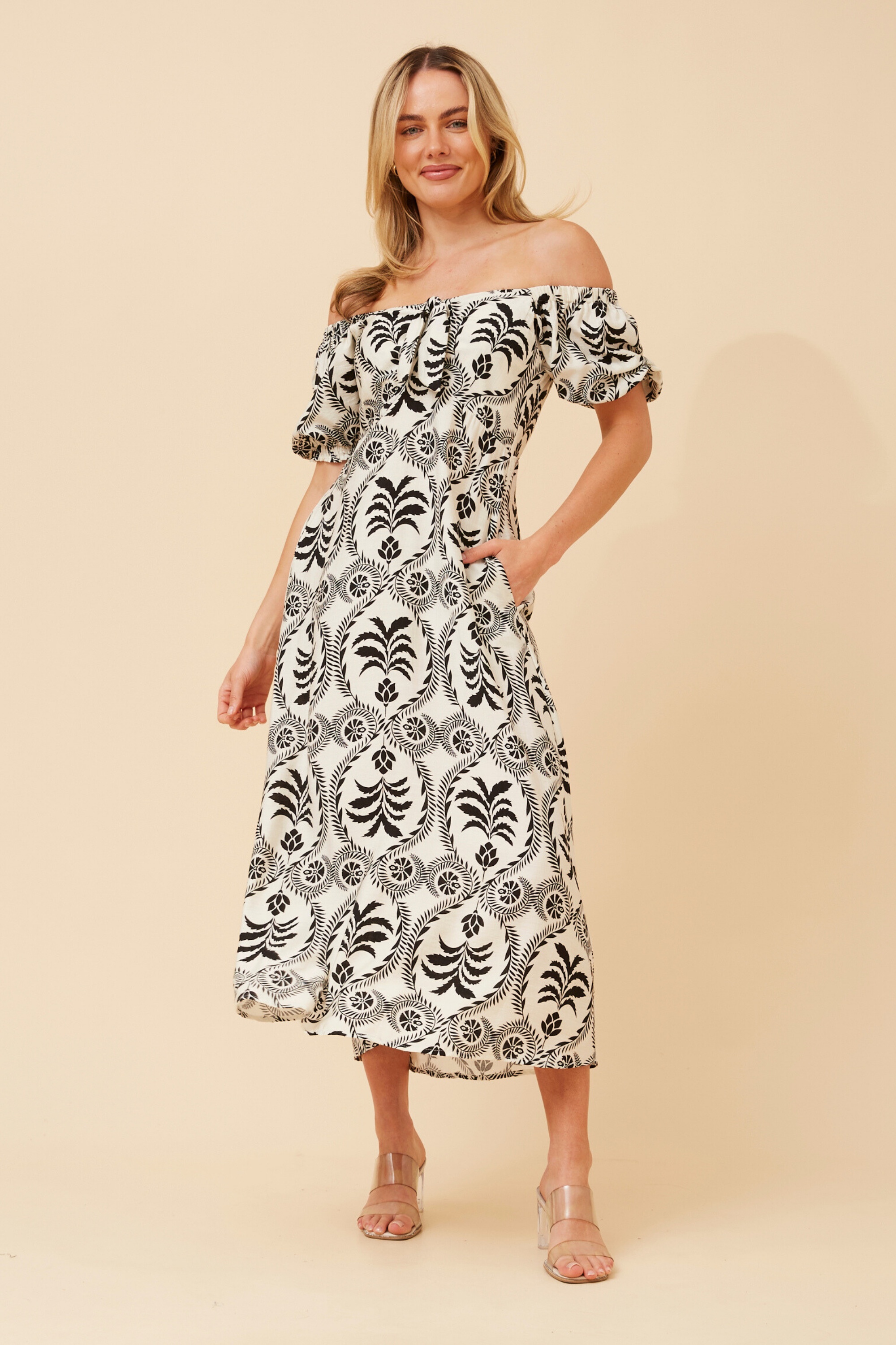 FAITH ABSTRACT MIDI DRESS