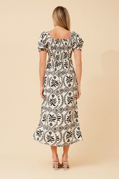 FAITH ABSTRACT MIDI DRESS