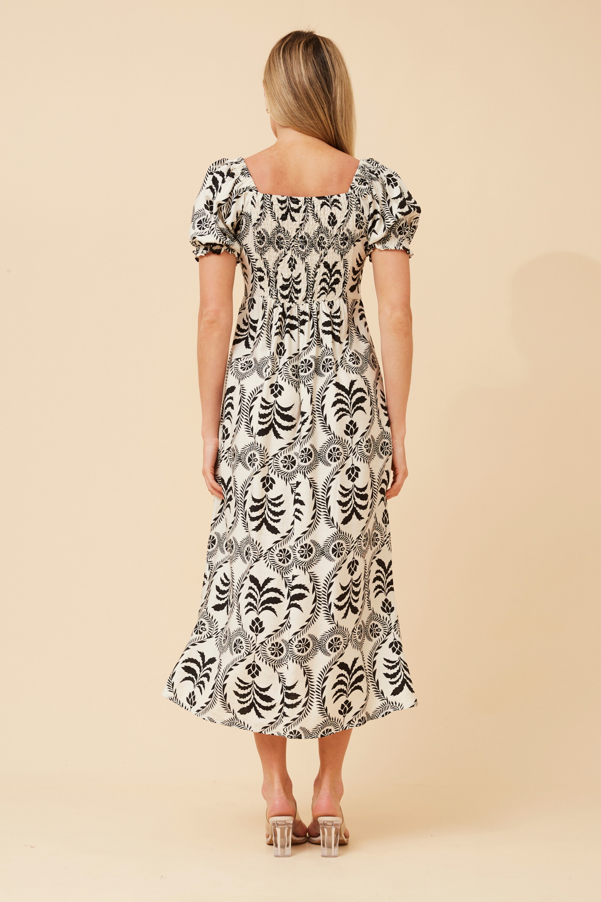 FAITH ABSTRACT MIDI DRESS