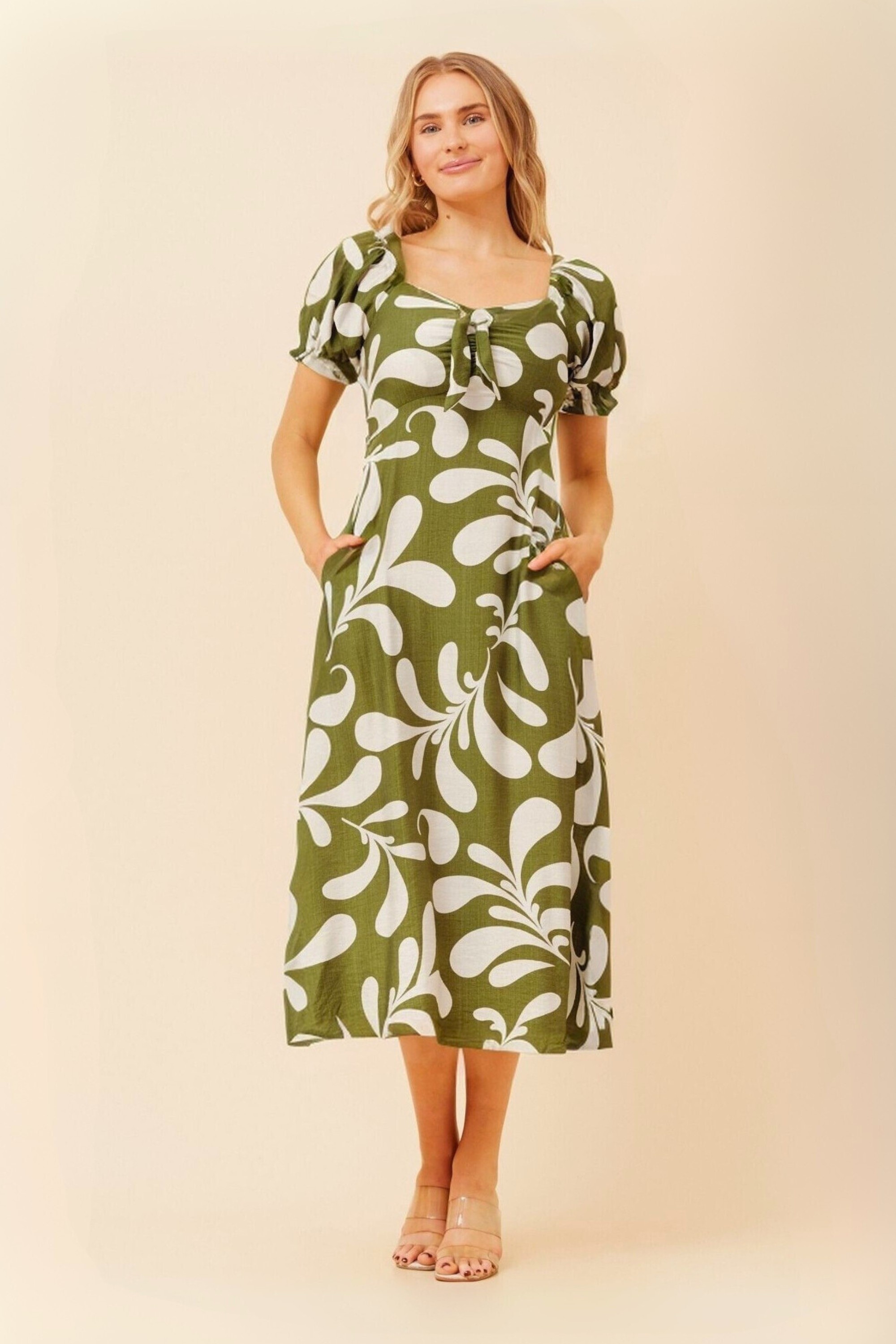 FAITH ABSTRACT PRINT MIDI DRESS