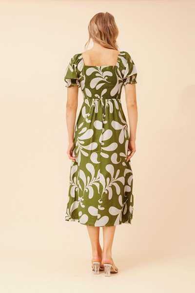FAITH ABSTRACT PRINT MIDI DRESS