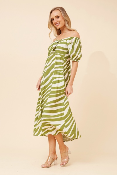 FAITH ANIMAL PRINT MIDI DRESS