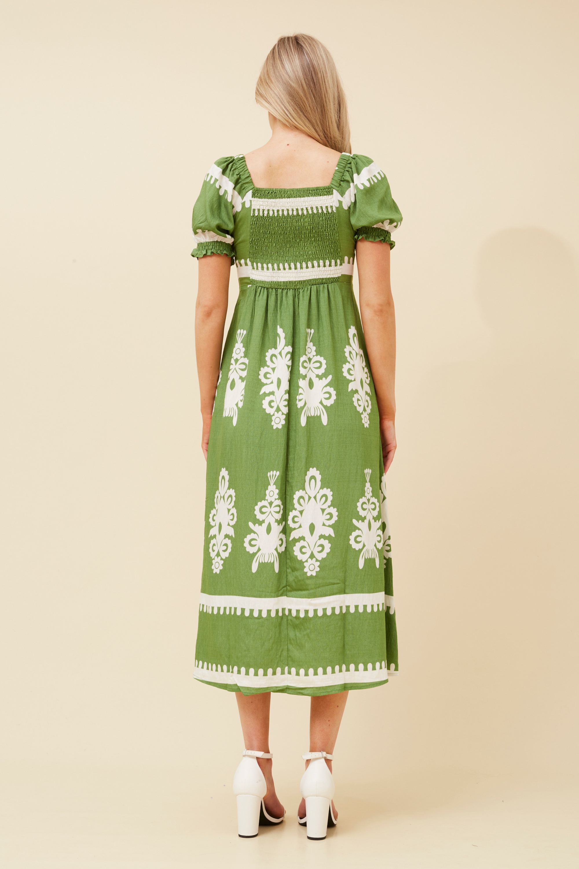 green boho midi dress Phylia Boho Midi Dress main image 1