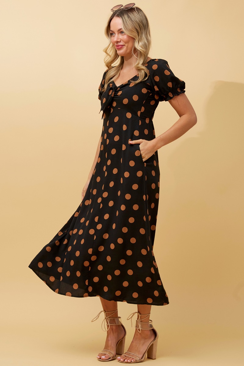 Bow front shop midi dress