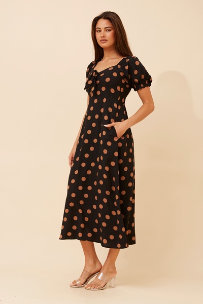 FAITH BOW FRONT MIDI DRESS