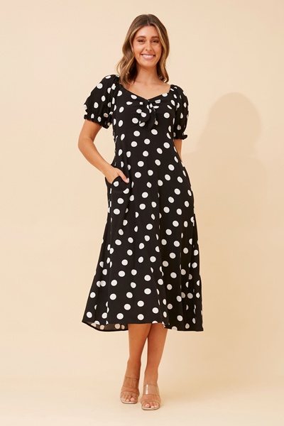 FAITH BOW FRONT MIDI DRESS