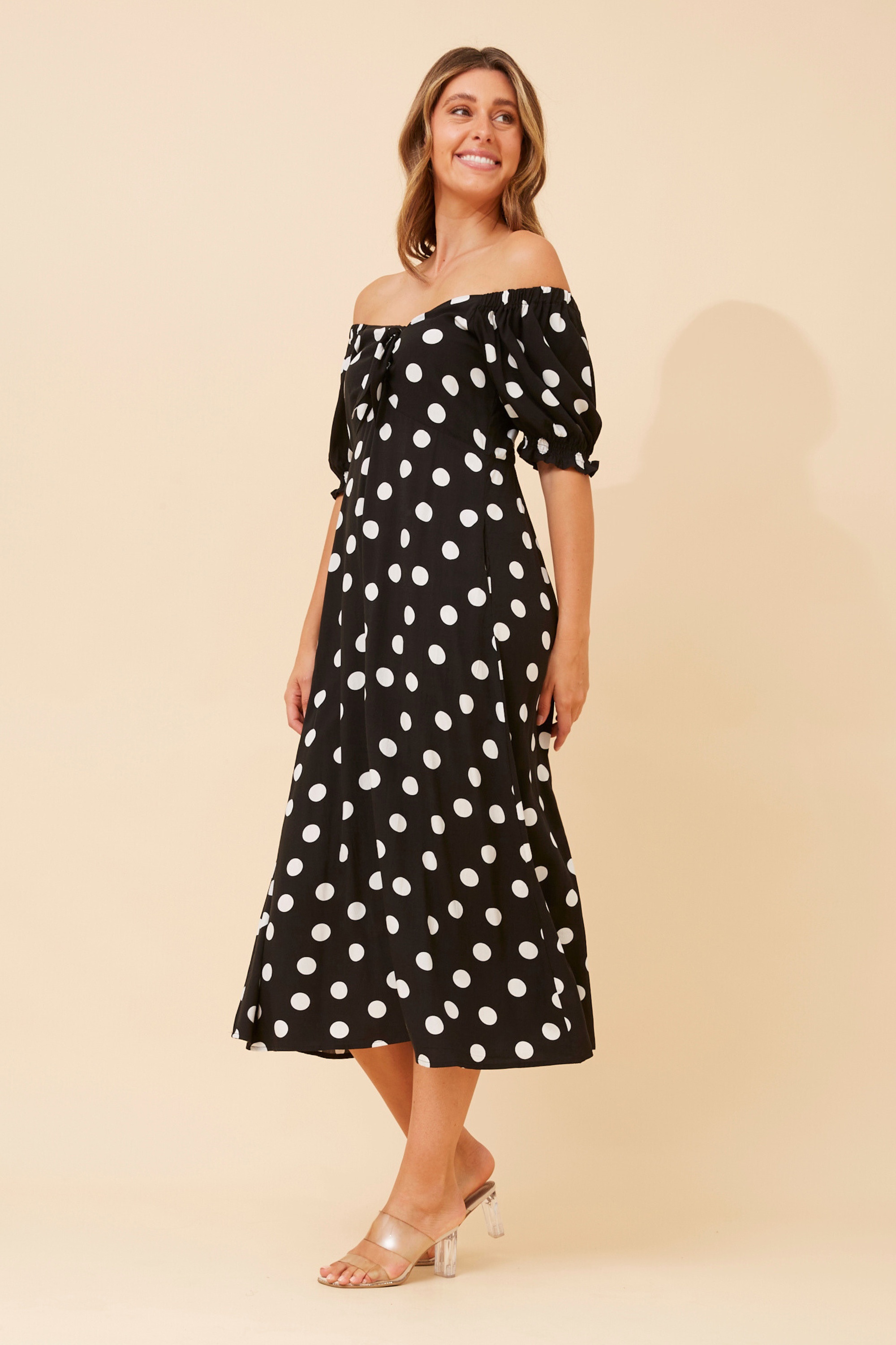 FAITH BOW FRONT MIDI DRESS