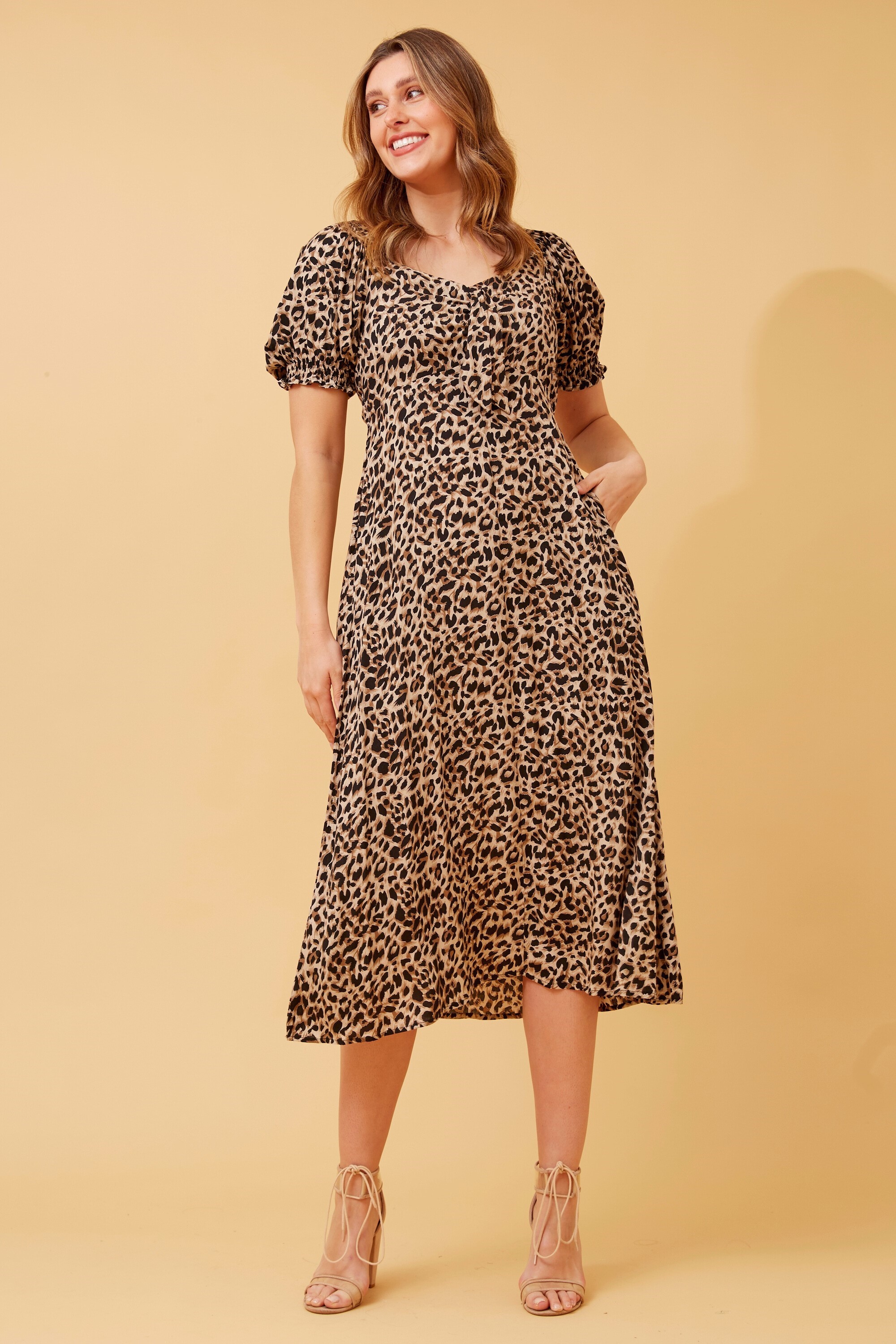 Bow front 2024 midi dress