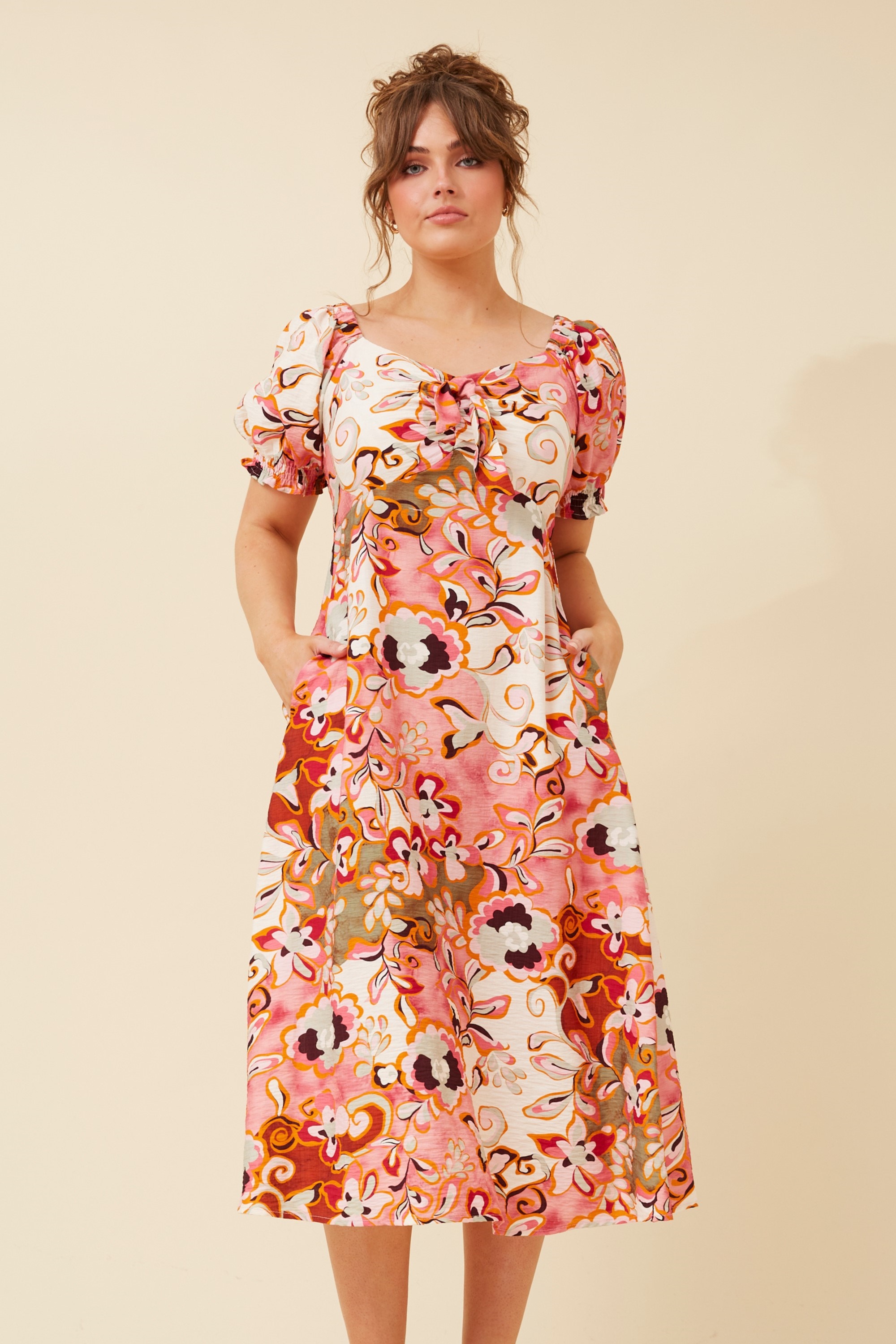 FAITH FLORAL MIDI DRESS