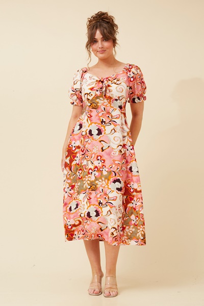 FAITH FLORAL MIDI DRESS