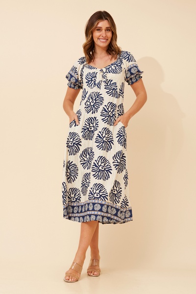 FAITH FLORAL PRINT MIDI DRESS