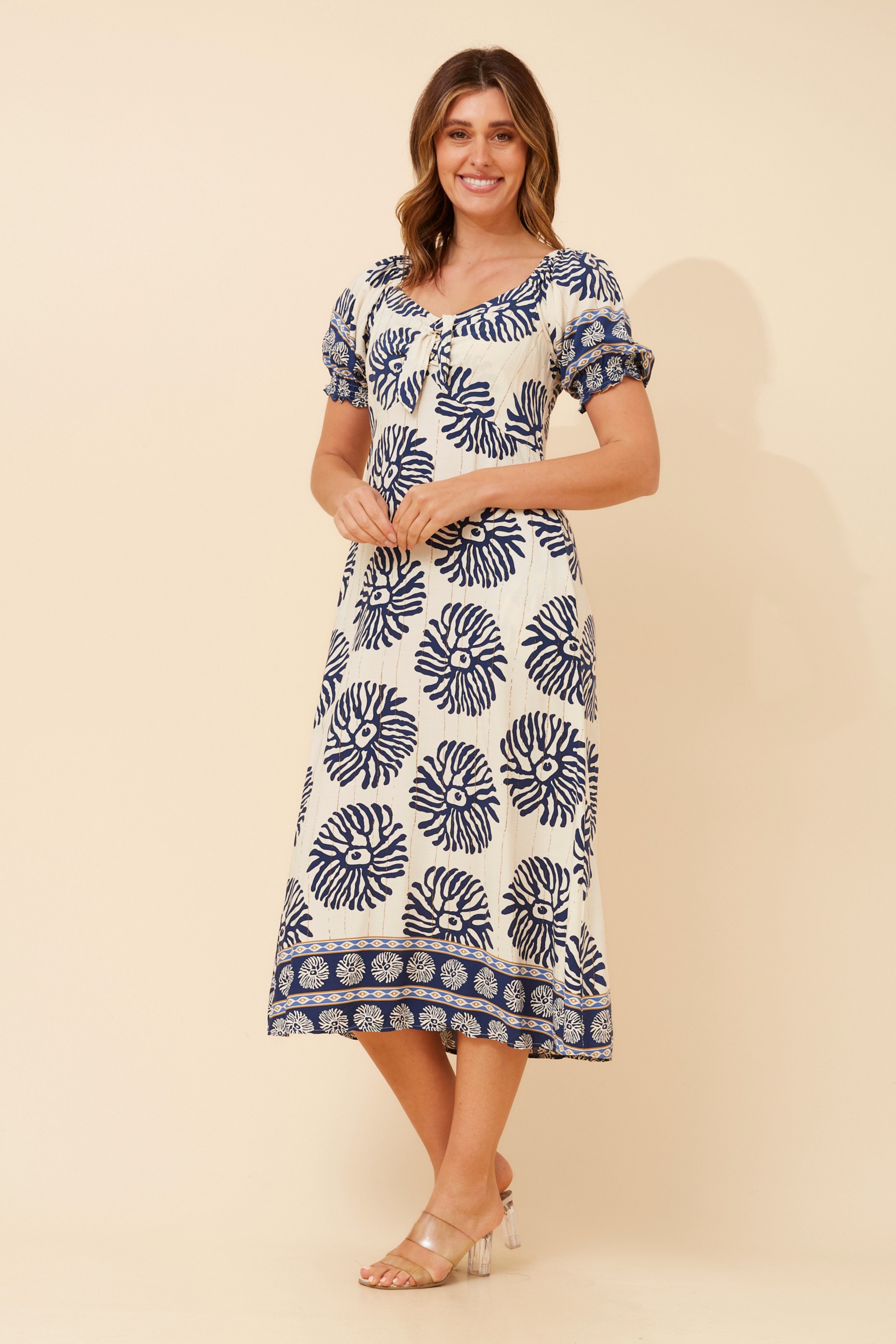 FAITH FLORAL PRINT MIDI DRESS