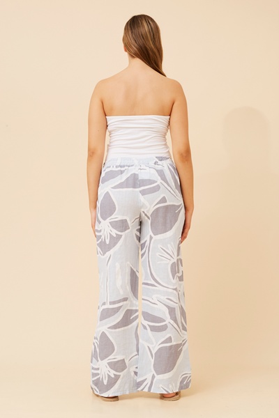 FALLAN ABSTRACT PRINT LINEN PANTS