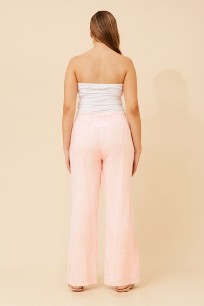 FALLAN FLORAL EMBROIDERY LINEN PANTS