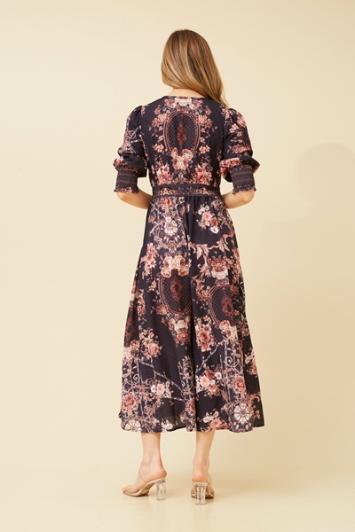 FARAN ARABESQUE MIDI DRESS