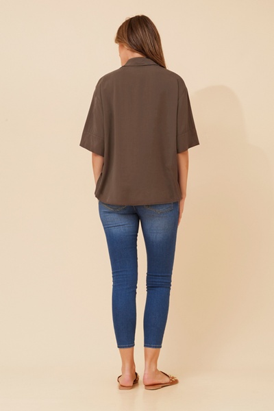 FERGUS SOLID CROP SHIRT