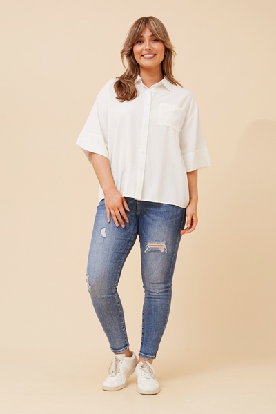 FERGUS SOLID CROP SHIRT