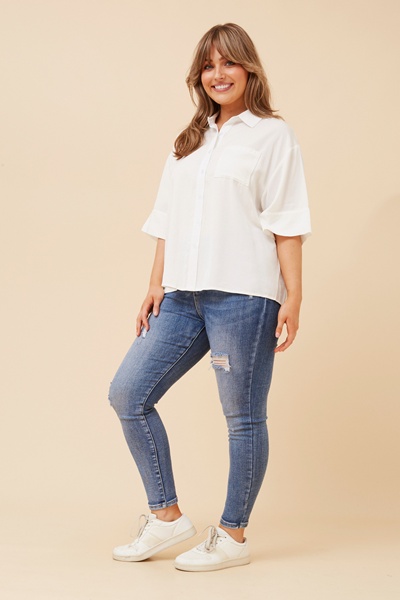 FERGUS SOLID CROP SHIRT