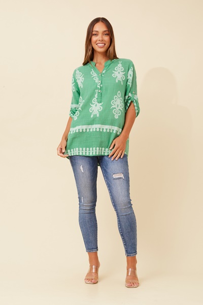 FERRERA BOHO PRINT TOP