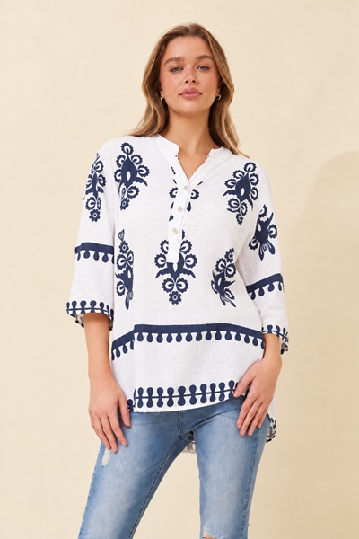 FERRERA BOHO PRINT TOP