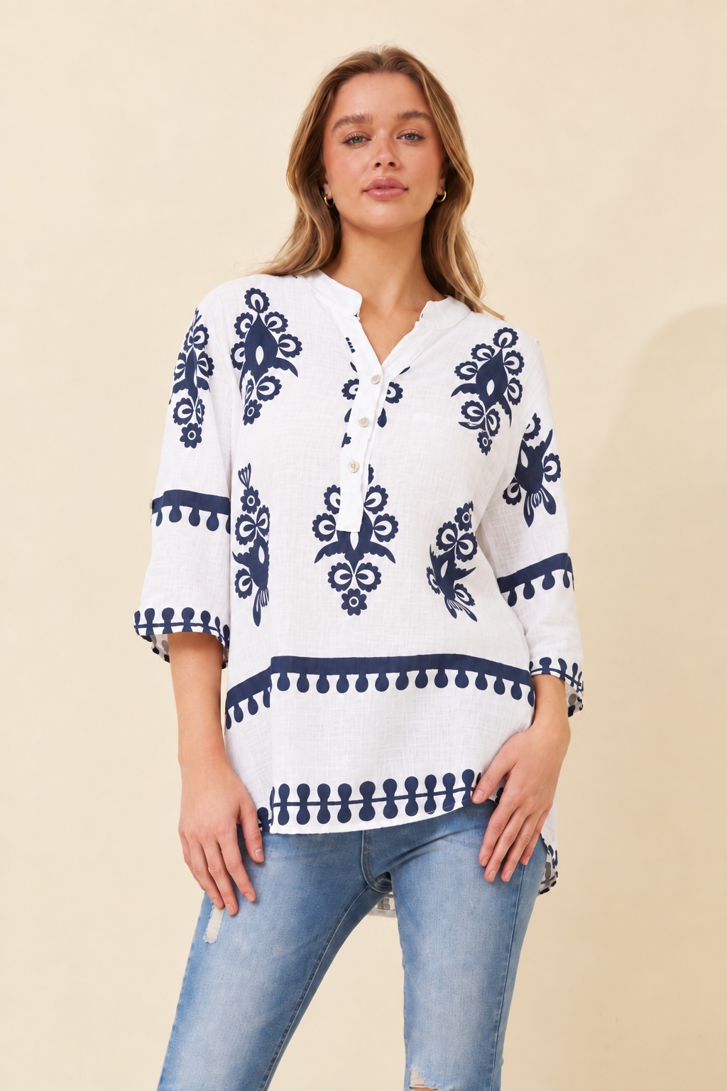 FERRERA BOHO PRINT TOP