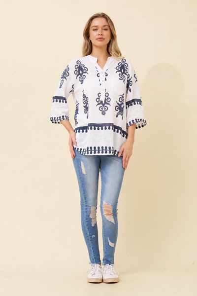 FERRERA BOHO PRINT TOP
