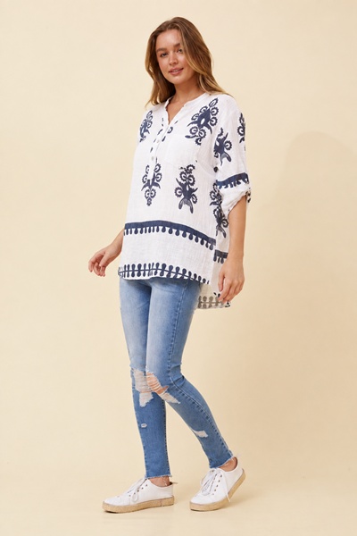 FERRERA BOHO PRINT TOP
