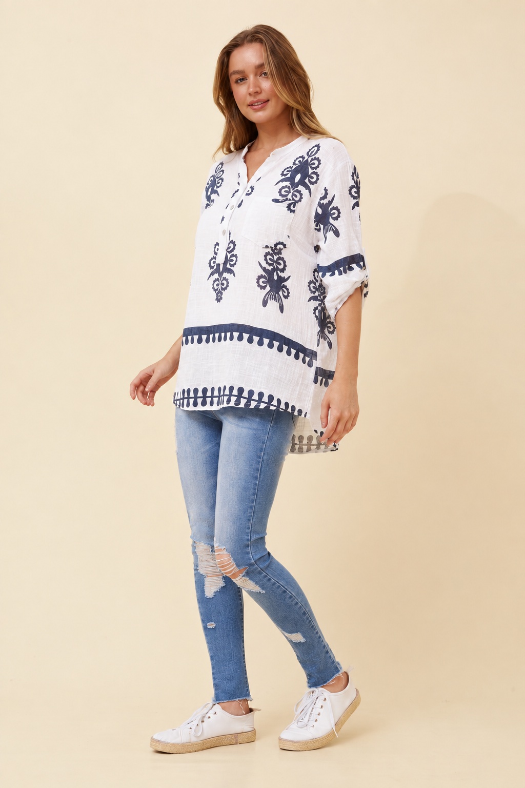 FERRERA BOHO PRINT TOP