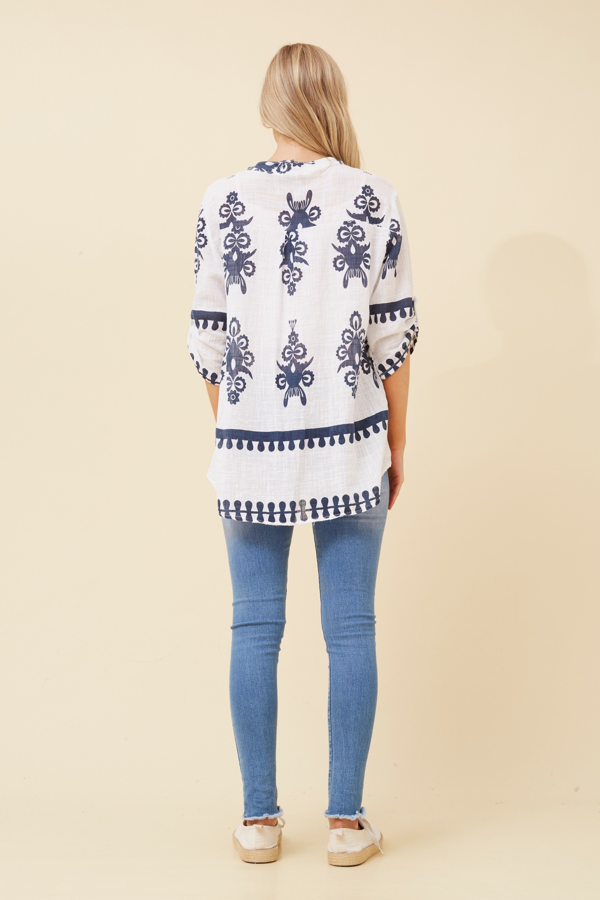 FERRERA BORDER PRINT TOP