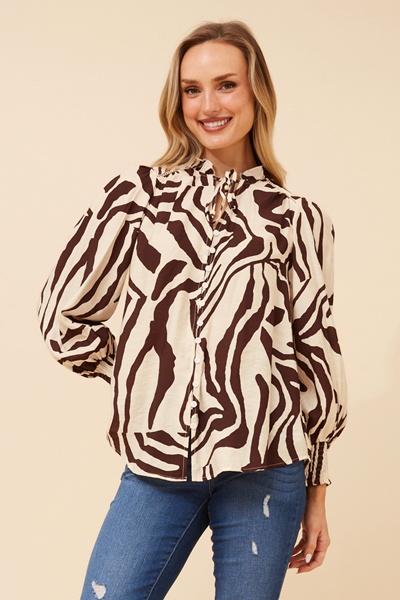 FERRIS ABSTRACT PRINT BLOUSE