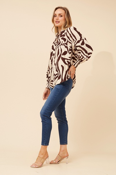 FERRIS ABSTRACT PRINT BLOUSE