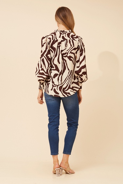 FERRIS ABSTRACT PRINT BLOUSE
