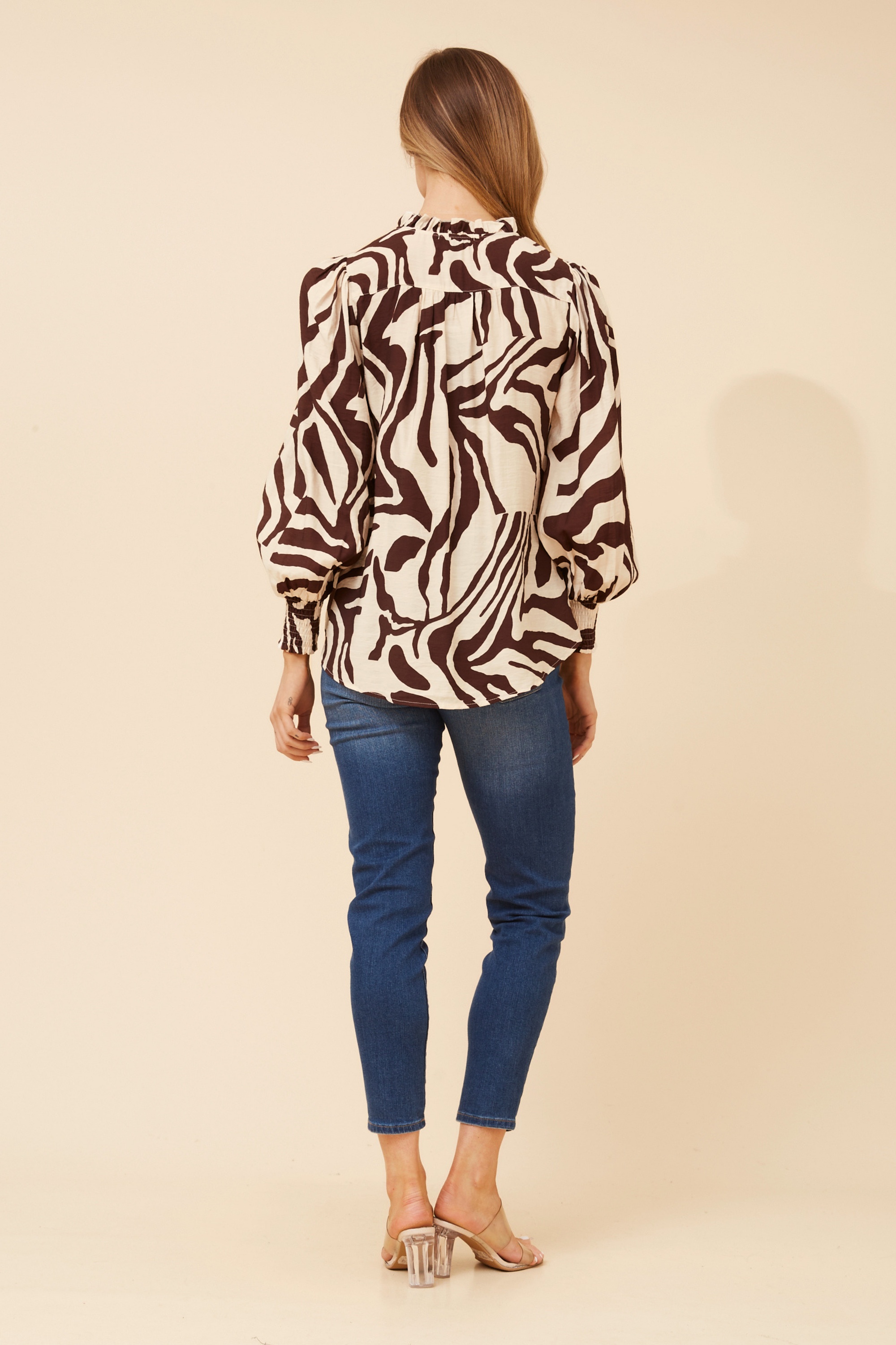 FERRIS ABSTRACT PRINT BLOUSE