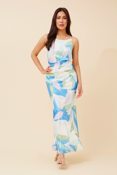 FIDELIA ABSTRACT PRINT MAXI DRESS