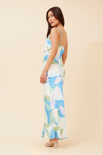 FIDELIA ABSTRACT PRINT MAXI DRESS