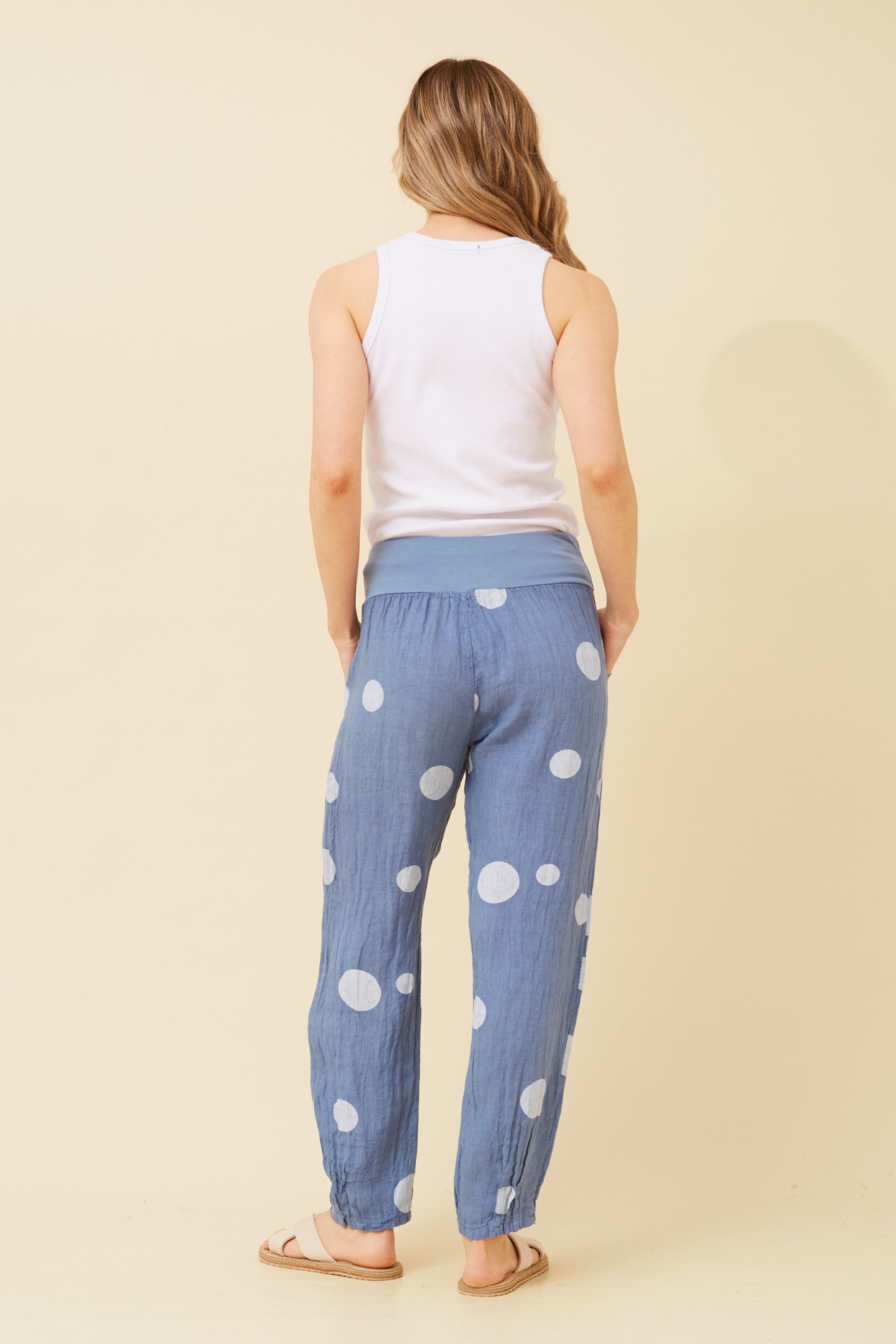 FINN POLKA DOT LINEN PANTS