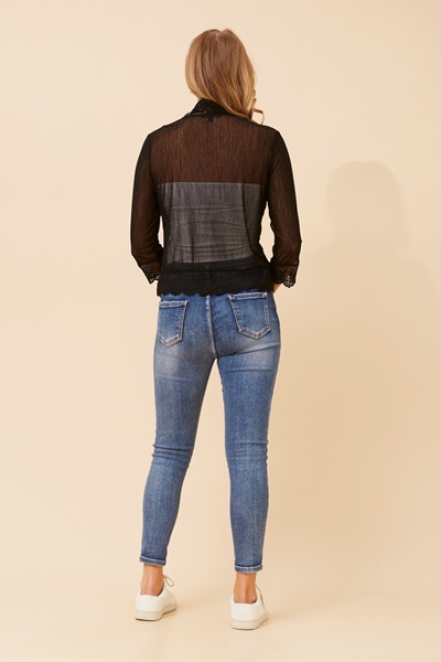 FINS LACE TRIM CARDIGAN