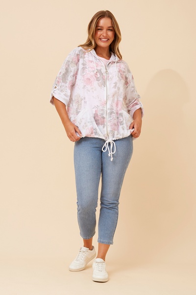 FIORINA FLORAL HOODY JACKET