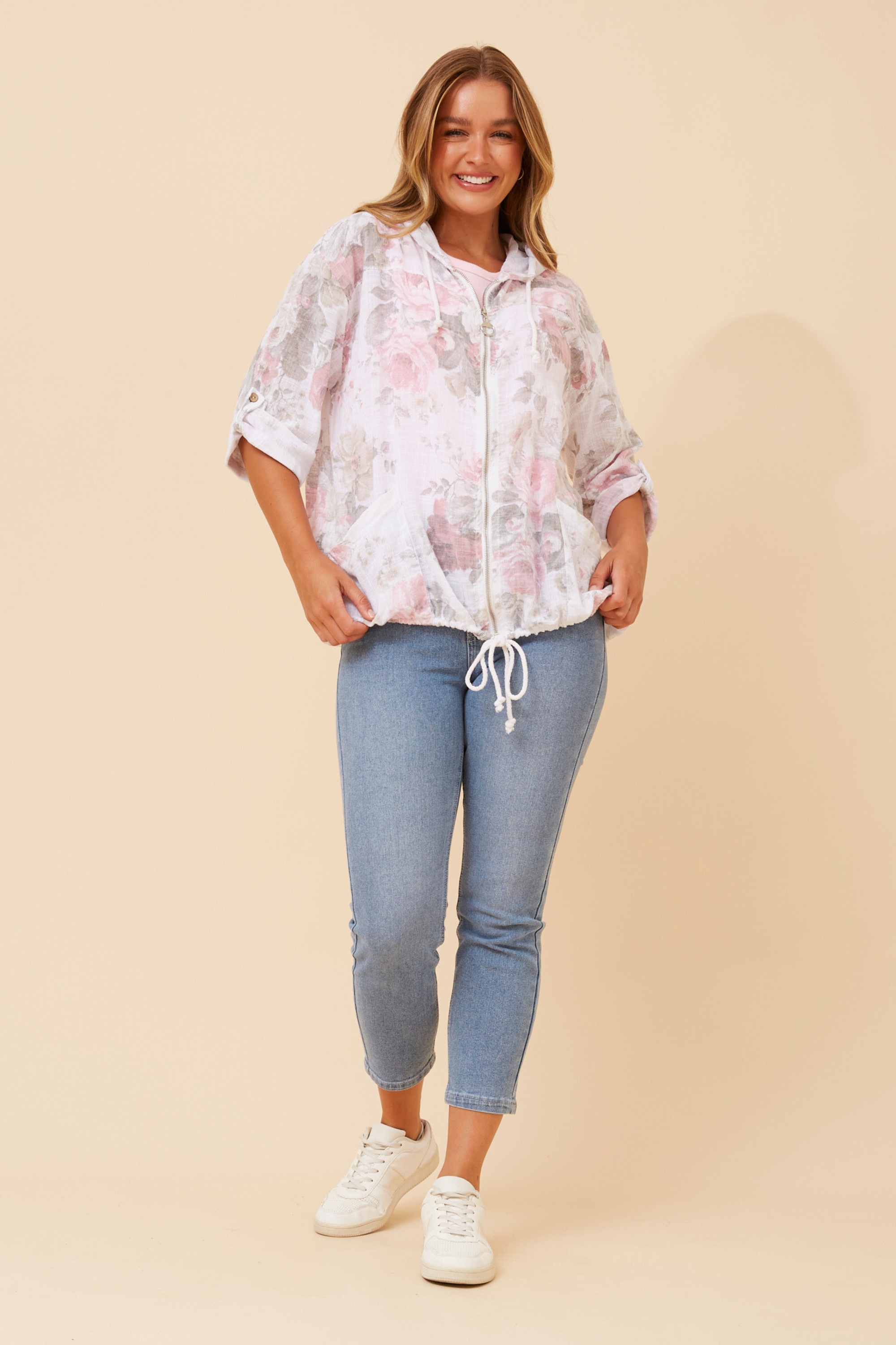 FIORINA FLORAL HOODY JACKET