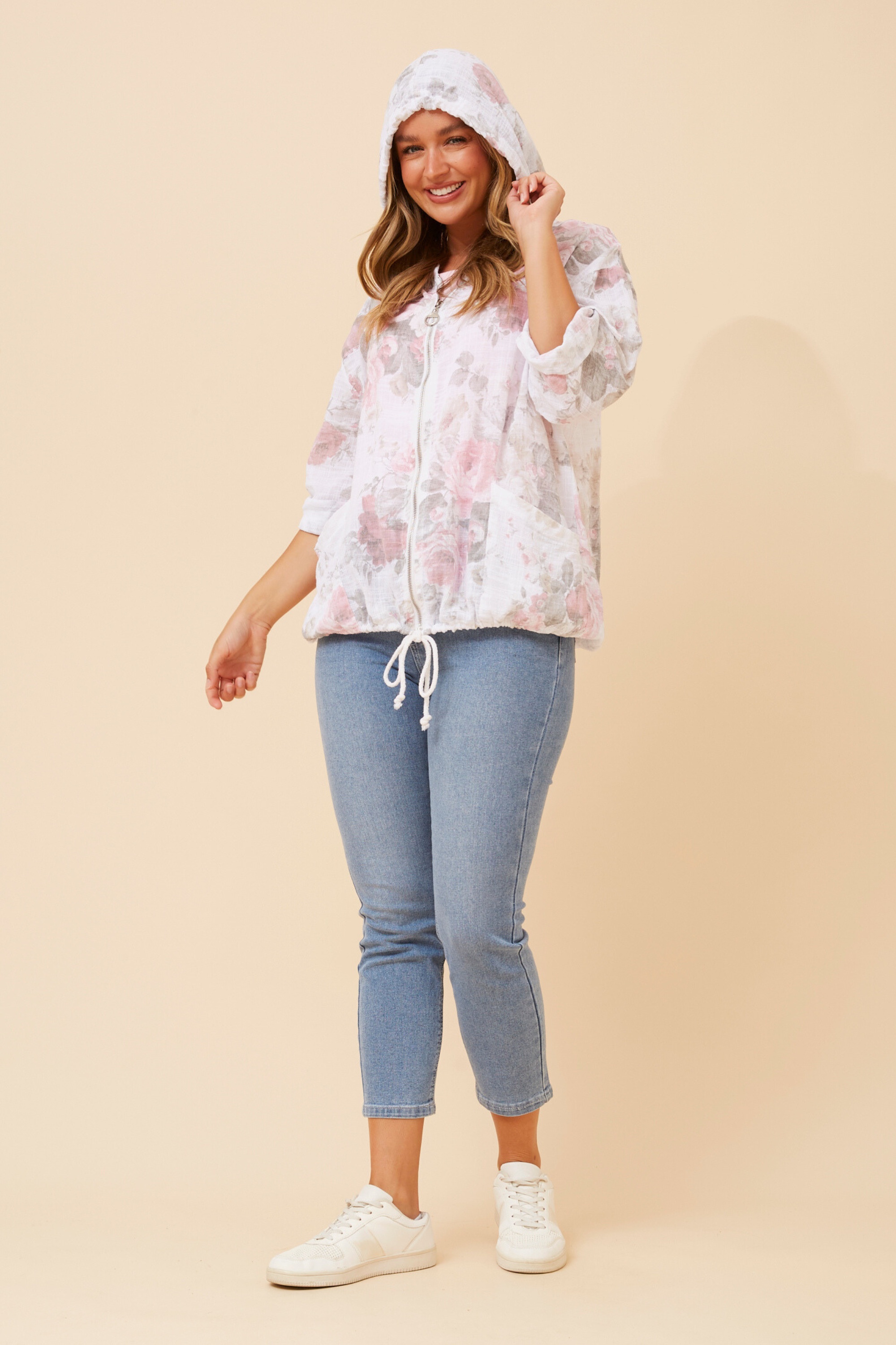FIORINA FLORAL HOODY JACKET