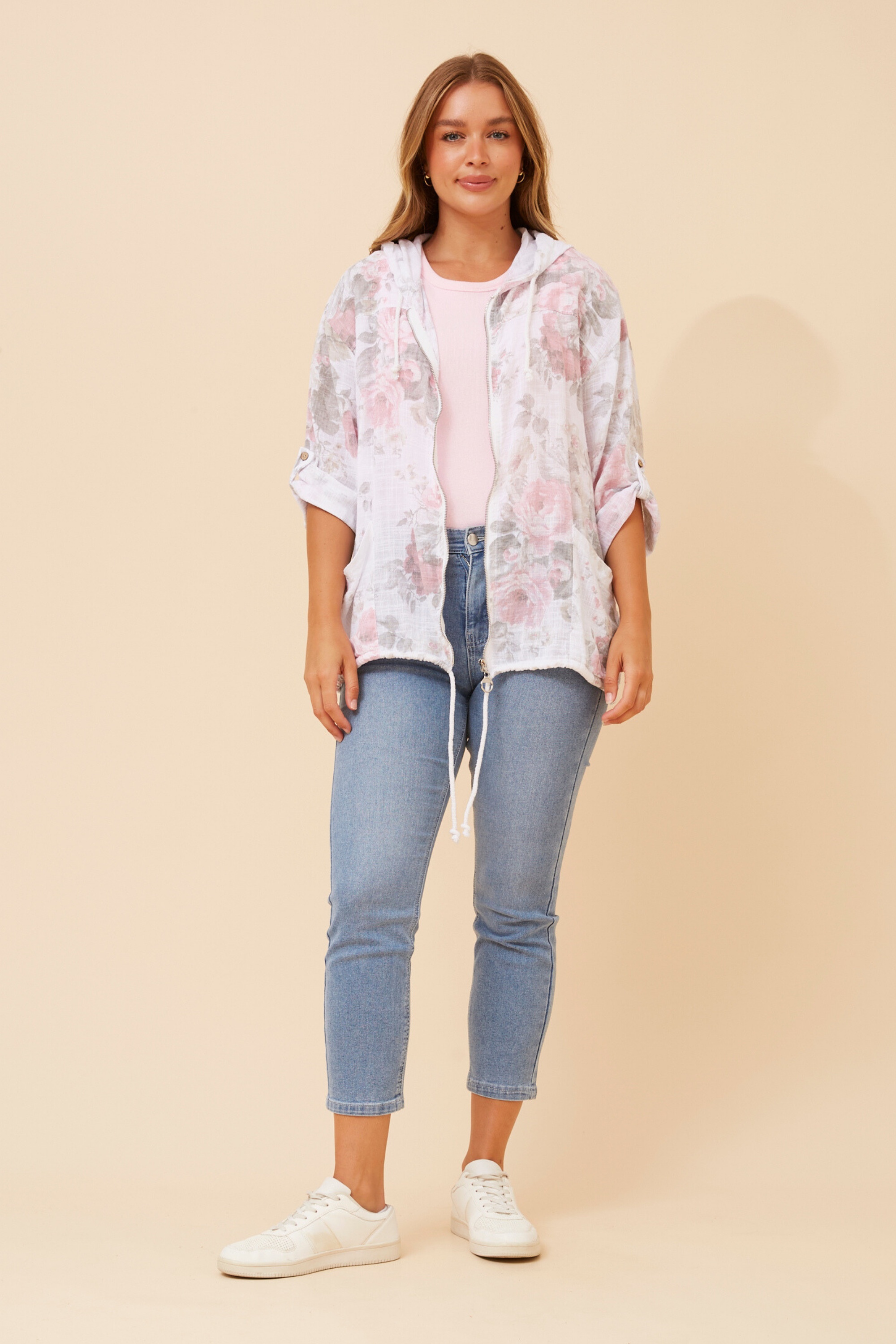 FIORINA FLORAL HOODY JACKET
