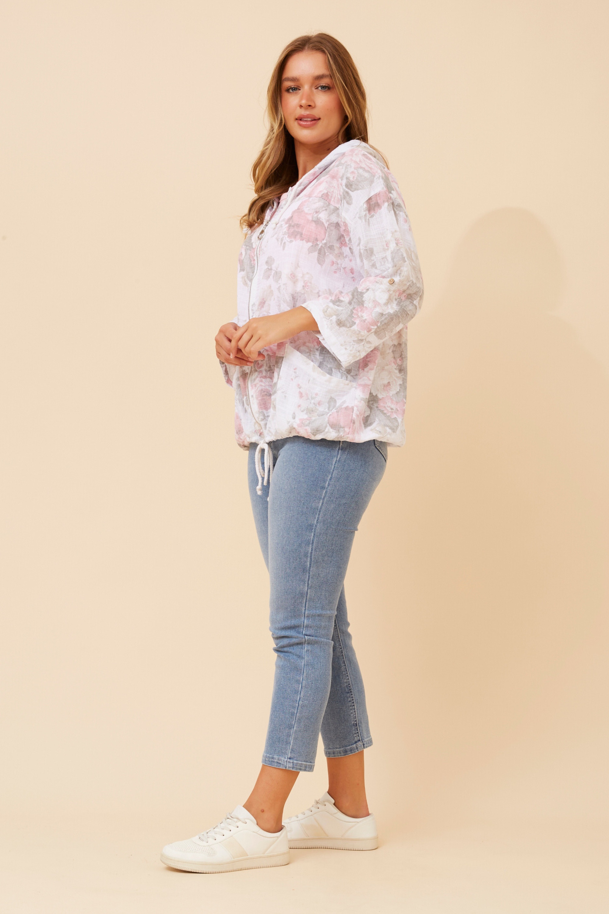 FIORINA FLORAL HOODY JACKET