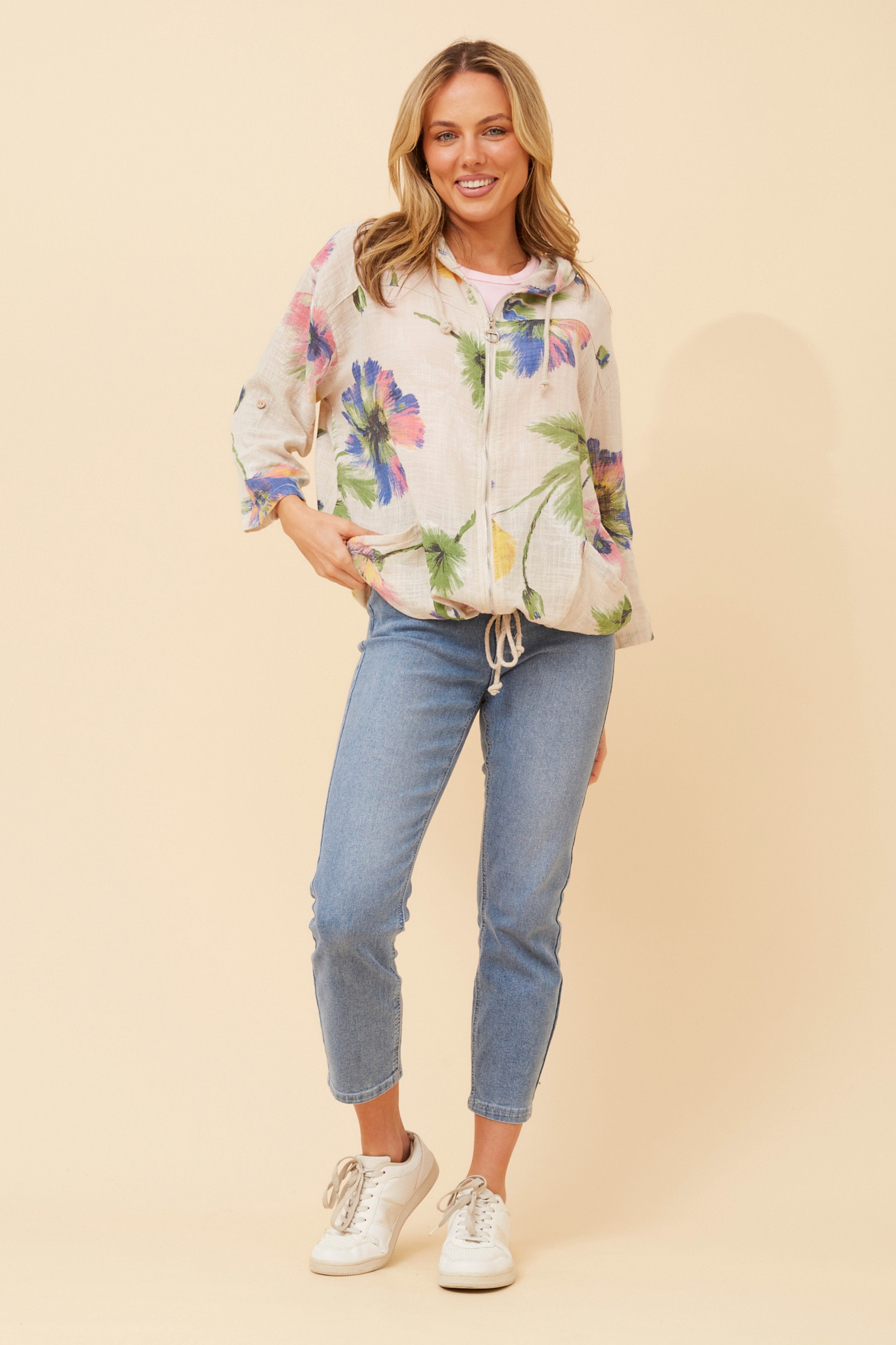 FIORINA FLORAL HOODY JACKET