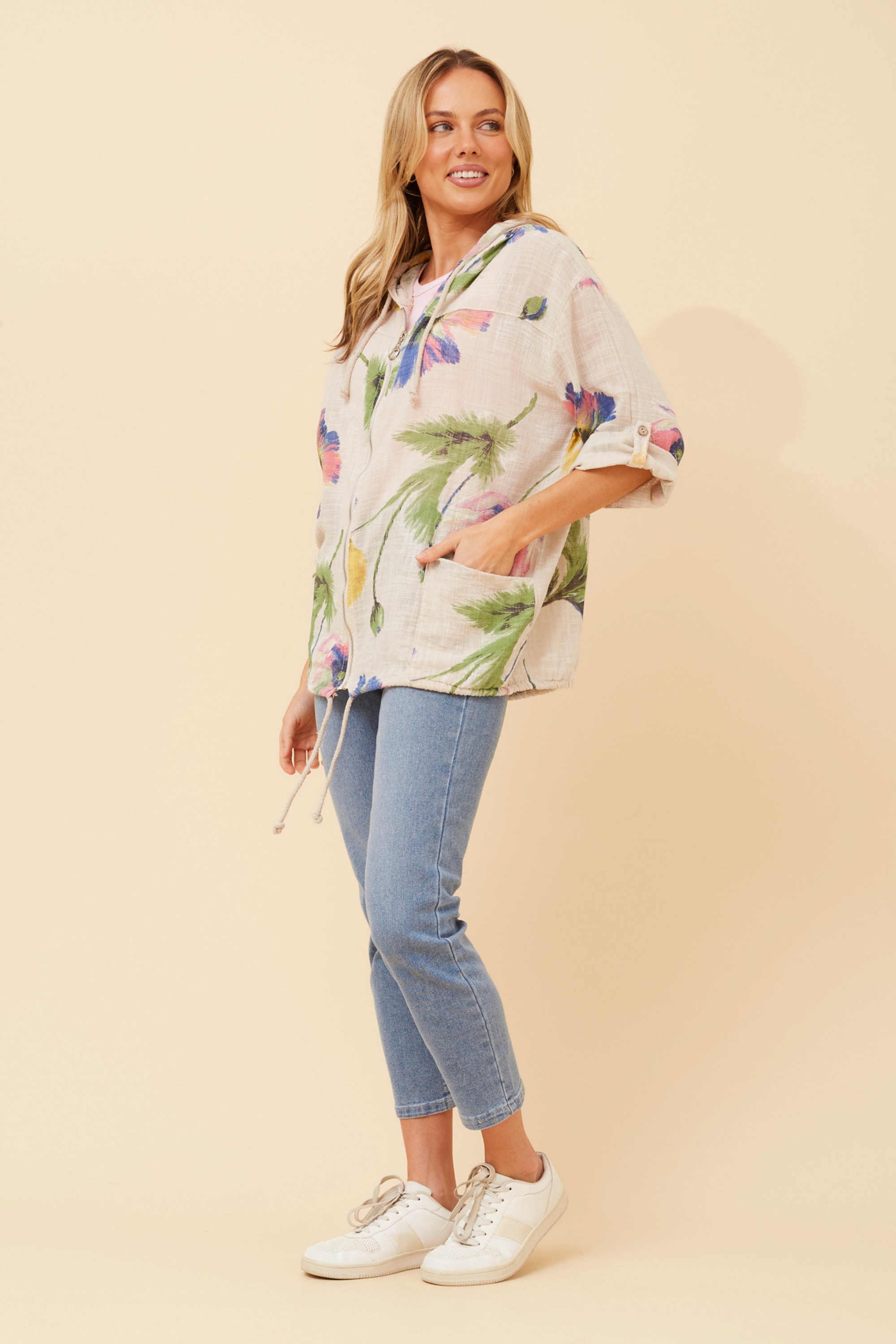 FIORINA FLORAL HOODY JACKET