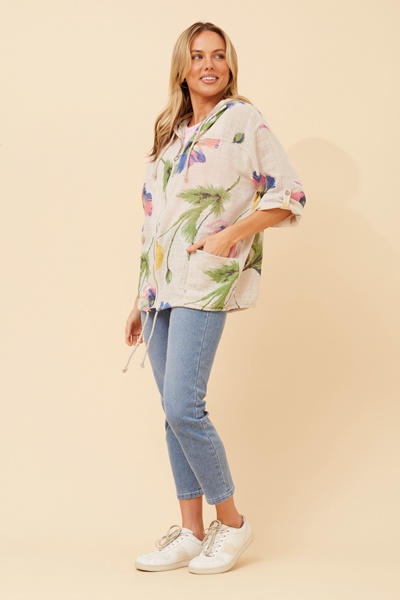 FIORINA FLORAL HOODY JACKET