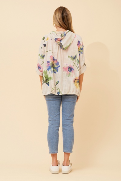 FIORINA FLORAL HOODY JACKET