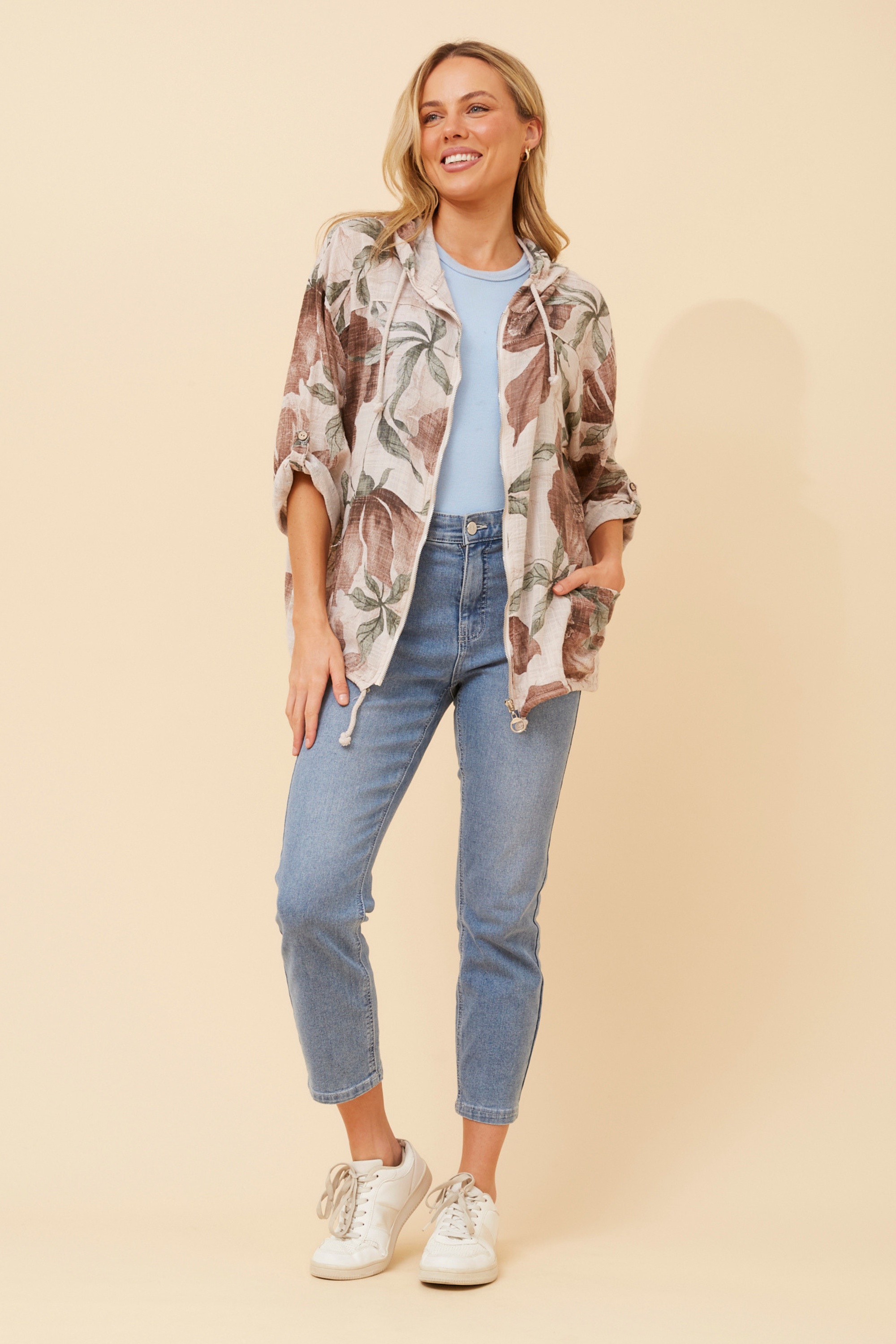 FIORINA FLORAL HOODY JACKET