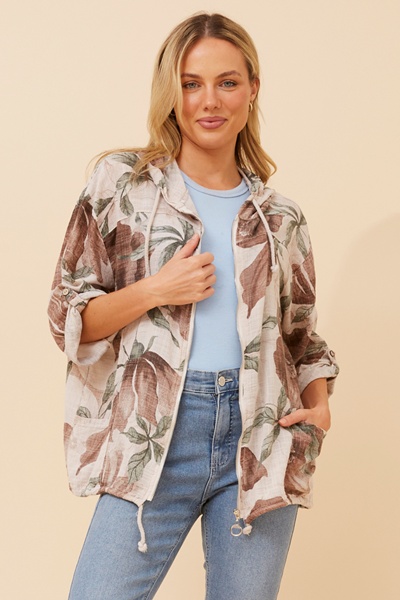 FIORINA FLORAL HOODY JACKET