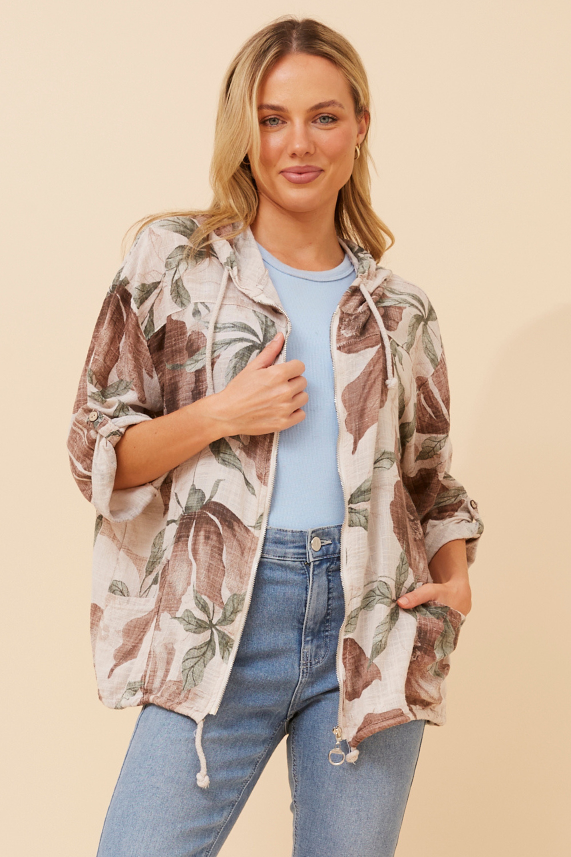 FIORINA FLORAL HOODY JACKET