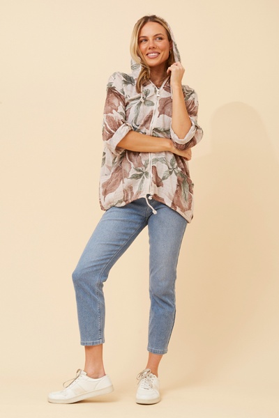 FIORINA FLORAL HOODY JACKET